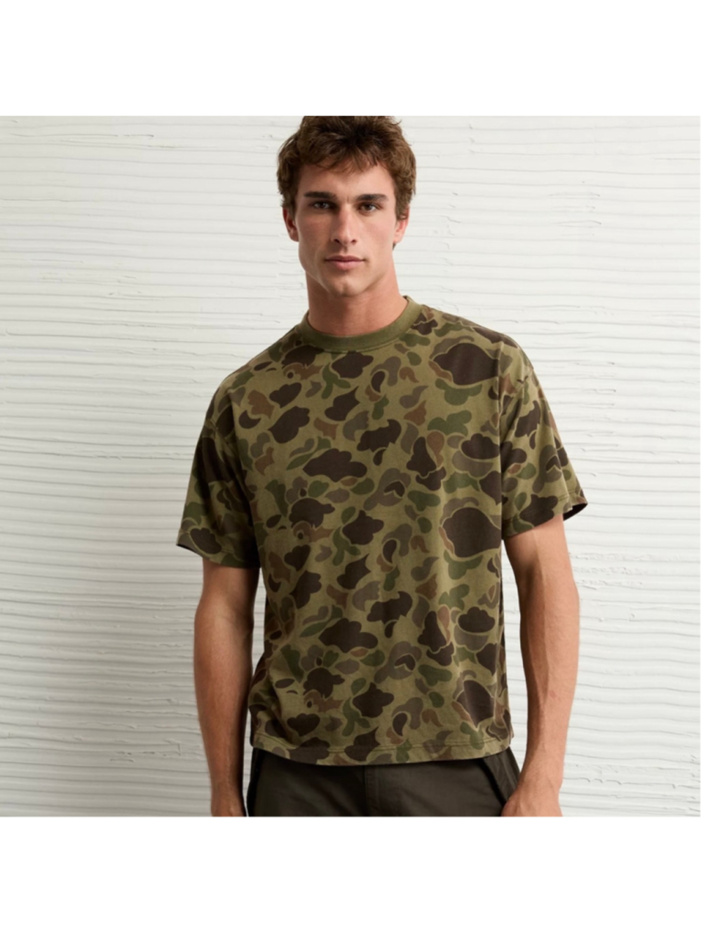 American Eagle AE Men’s Boxy Sueded Camo Jersey T-Shirt SZ Medium